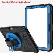 1pc Stock Case Compatible With IPad 11(A16 2025) IPad (A16) 11 Inch 11th Generation 2025 Galaxy Tab A8 10.5 Inch 2022 Galaxy Tab A9 8.7 Inch Galaxy Tab A9+/A9 Plus 11 Inch IPad Air4/Air5 10.9 2020/2022 Shockproof Case With Pencil Holder [360° Rotating Hand Strap] &Stand, Case Compatible With IPad Mini 6 Mini 7 8.3 Inch IPad Air2/Pro/4/5/6 9.7 Inch IPad 7th/8th/9th Gen 10.2 IPad10th/11th 10.9/11inch 2022/2024/2025 Case(Black+Sky Blue,Black)