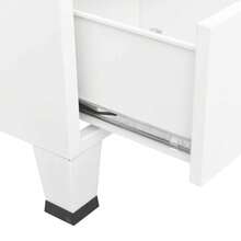 vidaXL Wardrobe  White  Steel  Medium  Height-Adjustable Shelves  Wardrobe  Rectangular  Industrial  Locks  Clothing Organizer  Storage Cabinet  Industrial Wardrobe  Steel Cabinet - White - View 8