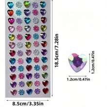 60pcs Colorful Synthetic Gem Stickers - 3D Shiny Self-Adhesive Reusable Decorative Stickers, Suitable For Decorating Phones, Laptops, Tablets, Birthday Gifts, Craft Materials, Assorted Colors, 3D Effect, Glossy Surface, DIY Projects, [Random Style With Color Difference] - Multicolor - View 6