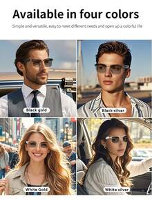 1pc Smart Glasses New Wireless Headset Black Technology Men And Women Outdoor Cycling Sports Navigation Voice Listening To Music Call Voice Assistant Wake Up Remote Control Photo Apple Android Phone Universal Anti-Ultraviolet Sun Sunglasses Lens Automatic Color Change Suitable For A Variety Of Face Shapes