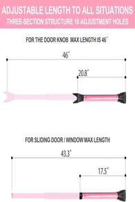 AceMining Upgraded Door Security Bar &Amp; Sliding Patio Bar, Heavy Duty Stoppers Adjustable Jammer For Home, Apartment, Travel (2 Pack,White)