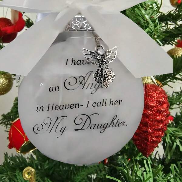 1 pieza Adorno decorativo de Ángel en el Cielo, te trae los recuerdos talla grande maravillosos, adorno colgante de bola de plástico de alta calidad, adecuado para la decoración del hogar, también se puede regalar a familiares y amigos en cumpleaños, ocasiones especiales, siente el calor, se puede colgar en el árbol de Navidad, decoración del árbol de Navidad