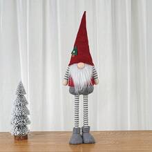 1 pièce Décoration de Gnome de Noël ajustable de 63 cm/24,8 pouces en rouge et gris, Rudolph, Cadeau de Noël, Décoration de sapin de Noël, Décoration d'intérieur mignonne, Décoration classique pour porte, fenêtre, fête, centre commercial, maison, cuisine, table