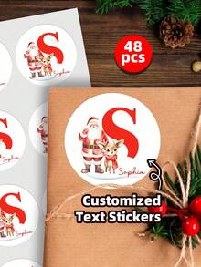 1~108 etiquetas personalizadas - Pegatinas personalizables, pegatinas navideñas personalizadas, pegatinas de cartas de Papá Noel, etiquetas de regalo navideñas y pegatinas para bolsas de aperitivos pequeñas con texto personalizado, perfectas para envolver regalos navideños, decoraciones navideñas, pegatinas para sobres navideños y envasado de dulces y aperitivos. Personalizadas, coloridas, multiusos, para el Día del Padre, para graduaciones, para bodas, para inauguraciones de casa, Navidad