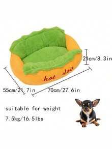 1 - Piece Hot Dog Shaped Pet Bed, Cute Plush Dog Bed For Small & Medium Dogs (Shiba Inu, Pomeranian, French Bulldog), Comfortable Warm Pet Nest , Fun Food - Themed Dog Bed For Indoor Use, Cozy Dog Cushion Bed For Sleeping & Lounging,Comfortable "Hot Dog" Pet Bed, Suitable For Small To Large Dogs And Cats - Multicolor - View 14