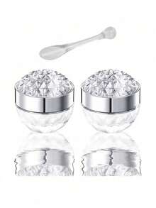 1pc 50ml Luxury Crystal Glass Face Cream Jar, Includes Mud Mask & Makeup Remover, Diamond Cream Empty Bottle (50ml), Screw-Top Cosmetic Container, Suitable For Face & Body Lotion, Fragrance-Free - Multicolor - View 9