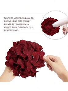 25Pcs Burgundy Red Hydrangea Flowers Artificial Flowers Heads Bouquet, Faux Hydrangea Flowers, Artificial Full Flowers Heads With Stems For Wedding Centerpieces, Home, Garden, Baby Shower, Party Supply, Garland Decor, Bridal Holding Bouquet Decor, DIY Wreath Xmas Tree Decorations, Thanksgiving Halloween Christmas Decor, Arch Background Decoration, DIY Flower Arrangements, For Women Girls Gift