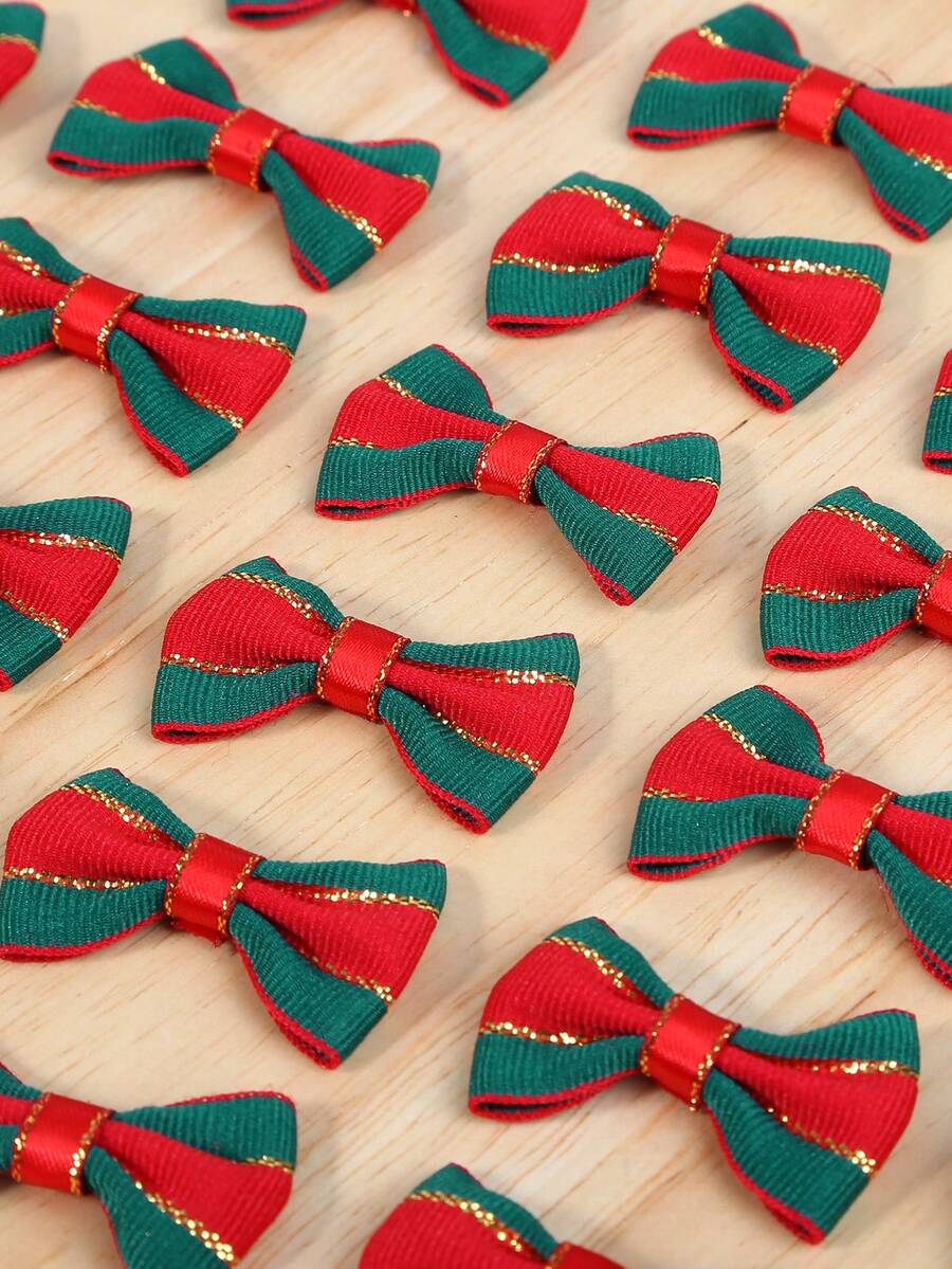 20/40 lazos rojos de Navidad, decoraciones DIY de corona de Navidad, adornos de árbol de Navidad, regalos, escena, vacaciones, habitación, hogar, oficina, decoraciones para fiestas temáticas, manualidades y suministros de costura