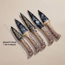 1pc Crystal Obsidian Model | Natural Stone Model Knife | Polished Craft | Crystal Decorative Art, Not Real Halloween Decor - Deer Antler Obsidian  Model - View 10