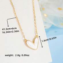 1 Piece Women's Minimalist Gold Heart Necklace - Irregular Water Drop Shape With Rainbow Gloss, Exquisite Chain Suitable For Daily And Special Occasions, Versatile Jewelry Gift, Elegant Accessory, Handmade Style - Vàng - Xem 5