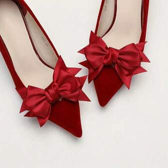 1 par (2 st) avtagbara skoklämmor med flera lager, eleganta skotillbehör för svarta, vita, röda höga klackar, pumps, brudskor