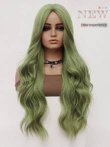 clouder 绿色超长卷发假发 30 英寸角色扮演假发万圣节圣诞节假发优雅柔软哑光头发松散卷发休闲外出街头朋克假发摇滚假发蓬松自然酷女孩合成耐热纤维假发适合女性日常派对假发音乐节假发前卫学院风格假发现代时尚哥特式假发 - 綠色 - 查看 6