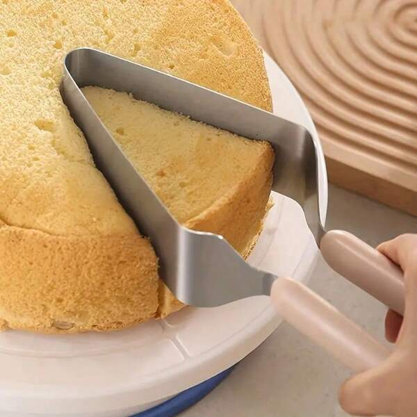 1PC-Professional Stainless Steel Cake SlicerTriangle Cutter & Separator For PerfectSlices, Ldeal For Desserts, Birthday Parties,Pizza & Cheesecakes
