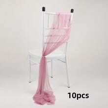 10 Pcselegant Chair Straps - Available In Multiple Colors, Suitable For Weddings, Baby Parties, Banquets, Restaurants, And Hotels. Folding Chairs - A Must-Have For DIY, Adding Elegance To Christmas And Wedding Parties