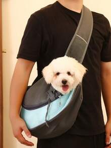 1pc Pet Hammock Carrier, Breathable Mesh Travel Tote Bag, Suitable For Cats & Small Dogs, Lightweight Portable Gear With Airline-Grade Breathable Material