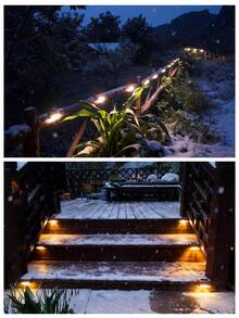 Solar Powered LED Lights, Solar Deck Lights Outdoor Solar Step Lights, Suitable For Stairs, Landscape Lighting, Steps, Fences, Yards, Patios, Touch Lights And Pathways, Available In White Light/Warm Light