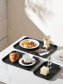 Rectangular Trays Available In Large, Medium, And Small Sizes, Plastic Restaurant Dining Plates, Household Cups, Tea Trays, Fast Food BBQ Plates, Kitchen Supplies Suitable For Everyday Family Life, Festive Parties, Christmas, And Essential Items For Holidays.