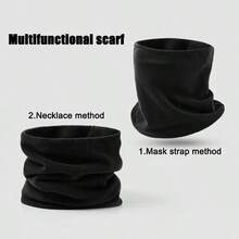 Outdoor Doppelschicht Warm Fleece Nackenwärmer, einfarbig minimalistisch vielseitig windundurchlässiger Nackenwärmer, geeignet für Radfahren, Winterausflüge, Reisen, Camping, Sport