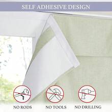 100% Blackout Curtains For Sightlight Window, Linen Textured Blend Privacy Front Door Curtain Blinds For French Door Kitchen Living Room Doorway, W 12 X L 69 Inch, Sage Green, 1 Panel - SageGreeninch - View 3