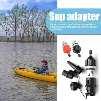 Air Valve Adaptor Dustproof Wear-Resistant Rowing Boat Air Valve Adaptor Nylon Kayak Inflatable Pump Adapter For Board Boat Nflatable Pump Adapter Paddle Boat Kayak Air Valve Pump Connector Combo Kit Black / Orange