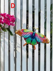 1 pieza Decoración de pared de mariposas de metal - Arte de pared de mariposas realistas, esculturas colgantes para decoración interior o exterior, patio, valla, jardín