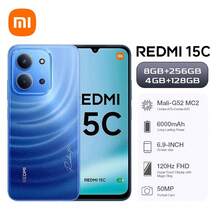 Xiaomi Redmi 15C 8GB + 256GB 6GB + 128GB MediaTek Helio G81-Ultra Processor 50MP 6.9" Dot Drop Display 6000mAh Dual SIM + MicroSD - Moonlight Blue - View 1