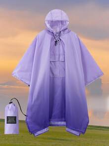 3-In-1 Multifunctional Hooded Rain Poncho For Adults With Neckline Buttons, Portable Raincoat With Pockets, Lightweight Rain Jacket For Women And Men Outdoor Activities