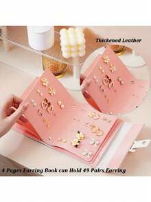 1 buc. Geantă mică de bijuterii multifuncțională ultra portabilă, geantă de depozitare pentru cercei și colier, depozitare portabilă pentru accesorii mici, cu închidere sigură pentru cadouri de damă