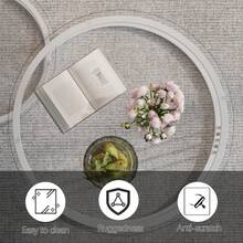 Nesting Coffee Table, 23.6" Round Coffee Table Set Of 2, Glass Nesting Table With Metal Frame, Ceter Tables For Living Room Bedroom Balcony - 白色 - 查看 9