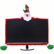1 Pack Christmas Computer Monitor Border Cover TV Monitor Cover Elastic Laptop Computer Cover Santa Claus Elk Monitor Border Cover For Xmas Home Office Computer Decoration, Christmas - View 7