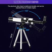 Refraktor-Astronomisches Teleskop, 400-mm-Öffnung, F40040 Astronomisches Teleskop mit Kompass und Stativ, Refraktor-Teleskop, Hohe Transmission, für Kinder und Anfänger