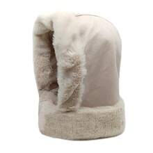 1pc Faux Suede Fleece Balaclava Hat, Winter Neck Warmer Windproof Ski Mask Earflap Cap For Women