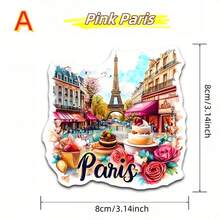 1 Pieza, Imán para refrigerador con diseño de París y la Torre Eiffel en color rosa - Elaborado en acrílico y goma suave, Decoración cuadrada para la cocina, Ideal para entusiastas de los viajes, regalo para el Día de la Madre/Padre, Decoración creativa para el hogar, la cocina, el refrigerador, la puerta, el gabinete de almacenamiento, con tema de París