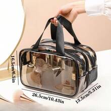 1个装化妆品收纳包，旅行化妆包，化妆刷包，洗漱包，透明PVC化妆包，手提洗漱包，化妆品收纳包，沙滩包，旅行必备 - 彩色 - 查看 8