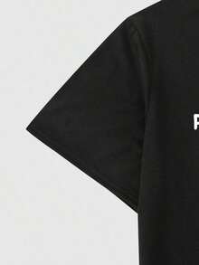 Camiseta gráfica de dibujos animados y eslogan Manfinity Homme Herren - Negro - Ver 2