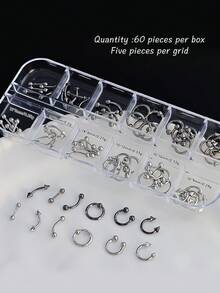 1Box/12 Grids Punk Metal Spike & Chain Nail Embellishments Kit - Gothic Diy Nail Art Accessories Nail Supplies Nails Nail Charms Nail Gems