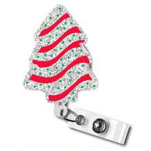 1 Christmas Snowman, Reindeer, Snowflake Retractable Badge Clip, With Metal Clip Scroll ID Card Badge Hanging Rope Tag Keychain Card, Suitable For Office, Student, Christmas Decoration Party Gifts, Christmas