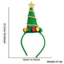5pcs Classic Christmas Headbands - Holiday Party Accessories With Santa Claus, Reindeer, Christmas Tree Designs - Plastic Structure, Non-Electric, Feather-Free Seasonal Headwear - Multicolor - View 9