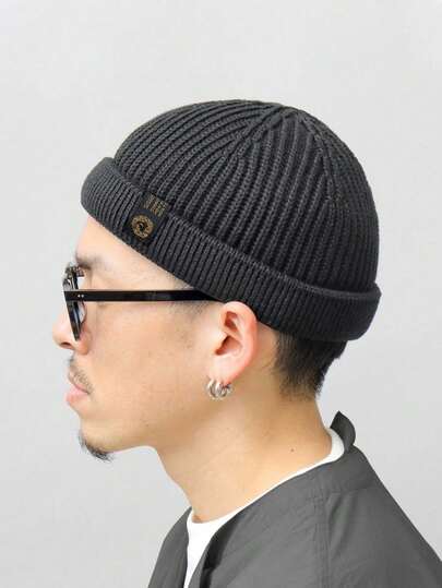 New Men Outdoor Skull Cap Fashion Short Melon Winter Dandy Hats Sailor Style Landlord Hats For Men Autumn Short Beanie Cap Autumn Decor