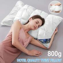 1PC Luxury 5-Star Hotel Quality Pillow Queen Size, Deep Comfort, Soft& Plush, Cover With Zipper, Easy-Care, Elegant Style, Versatile Use, Year-Round - White - View 13