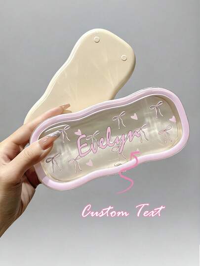 1pc Customizable Transparent, Pressure Resistant, Portable Glasses Case With Heart Shaped Bow Star Design,Travel Glasses Case Is A Must Have For Both Men And Women,It Is An Ideal Holiday Gift, Cute Glasses Case, And Glasses Storage Solution. Durable Plastic Box For Holiday Accessories, Glasses Case Travel Essentials Vacation Back To School Stuff Sunglasses Women