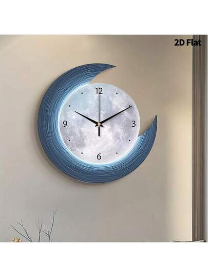 1pc 12inch/16inch Creative Arts Planet ative Painting Wand Clock, Super Quiet Quartz Movement, No Ticking Sound, Room ation, Home Living Bedroom Classroom Kitchen Office ation view 10