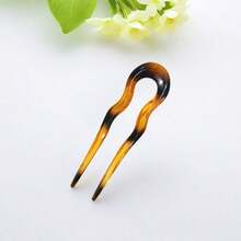 French Twist Spin Hair Forks, U-Shaped Wavy Hair Clips, Suitable For Spiral Buns, Tortoiseshell, Fashionable Flexible Women Hair Accessories, Hair Styling Pins, Head Accessories - Multicolor - View 11