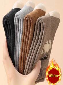 5 Paar neutrale, warme, dicke Woll-Ringelsocken, weich, bequem, modisch, für Outdoor-Wanderungen, Paar, kältebeständig, Skisocken