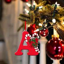 زخارف حرفية من الألف إلى الياء لتزيين شجرة عيد الميلاد - علامات شخصية معلقة للأبجدية الإنجليزية لصنع زخارف DIY
