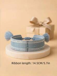 1 Stück personalisiertes besticktes Namens-Geflochtenes Armband - besticktes Boho Freundschaftsarmband mit Quaste, verstellbar, Unisex Geschenk, Weihnachten 2025, Weihnachtsgeschenk, Paargeschenk, Familiengeschenk, Jungen-/Mädchengeschenk