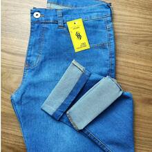 Kit 2 Jeans 48-56 PLUS Black Medium Men's Laicra Slim Basic Casual Premium Direct From The Factory With Elastane - Medium Wash - View 4