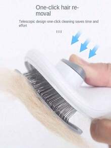 1pc Dog Brush, Cat Brush, Flea Comb, Automatic Cleaning Brush, Pet Grooming Brush, Pet Massage Brush, Shedding Grooming Brush, Mat Breaker Tool, Dematting Comb, Automatic Hair Removal Brush, Pet Cleaning Tool, Hair Collection Label, Dog Brush, Cat Brush, Pet Hair Collector Comb, Animal Accessories, Pet Supplies - 彩色 - 查看 5
