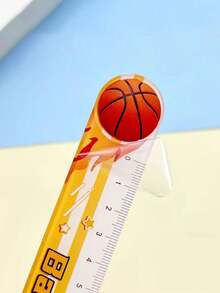 1pc High-Quality Acrylic Cartoon Football & Basketball Student Stationery Ruler