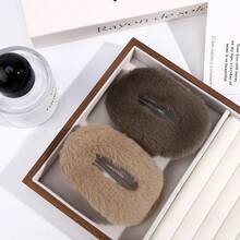 3pcs/6pcs Autumn/Winter Plush Flat & Round Hair Clips Set For Women, Daily Hairstyle Clips With Teeth, Non-Slip Duck Clip, Bendable Arc Design, Vintage Sweet Simple Niche Hair Accessories